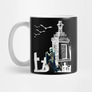 Walking in cemetery Mug